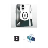 MARSİLYAN™- iPhone 16 Kılıf İz Asil Prime - Siyah 3D Antistatik Seramik Nano Ekran Koruyucu + PVD Metal Kamera Lens - PE