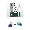 MARSİLYAN™- iPhone 16 Kılıf İz Asil Prime - Siyah 3D Antistatik Seramik Nano Ekran Koruyucu + Bilvis Titan Kamera Lens - SH
