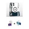 MARSİLYAN™- iPhone 16 Kılıf İz Asil Prime - Siyah 3D Antistatik Seramik Nano Ekran Koruyucu + Bilvis Titan Kamera Lens - SH