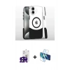 MARSİLYAN™- iPhone 16 Kılıf İz Asil Prime - Siyah 3D Antistatik Seramik Nano Ekran Koruyucu + Bilvis Titan Kamera Lens - SH