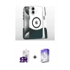 MARSİLYAN™- iPhone 16 Kılıf İz Asil Prime - Siyah Bilvis 5in1 3D Magic Cam Ekran Koruyucu + Bilvis Titan Kamera Lens - PE