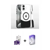 MARSİLYAN™- iPhone 16 Kılıf İz Asil Prime - Siyah Bilvis 5in1 3D Magic Cam Ekran Koruyucu + Bilvis Titan Kamera Lens - PE