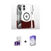 MARSİLYAN™- iPhone 16 Kılıf İz Asil Prime - Siyah Bilvis 5in1 3D Magic Cam Ekran Koruyucu + Bilvis Titan Kamera Lens - PE