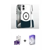 MARSİLYAN™- iPhone 16 Kılıf İz Asil Prime - Siyah Bilvis 5in1 3D Magic Cam Ekran Koruyucu + Bilvis Titan Kamera Lens - PE