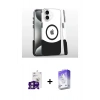 MARSİLYAN™- iPhone 16 Kılıf İz Asil Prime - Siyah Bilvis 5in1 3D Magic Cam Ekran Koruyucu + Bilvis Titan Kamera Lens - PE