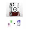 MARSİLYAN™- iPhone 16 Kılıf İz Asil Prime - Siyah Bilvis 5in1 3D Magic Cam Ekran Koruyucu + Raze Metal Kamera Lens - PE