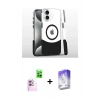 MARSİLYAN™- iPhone 16 Kılıf İz Asil Prime - Siyah Bilvis 5in1 3D Magic Cam Ekran Koruyucu + Raze Metal Kamera Lens - PE