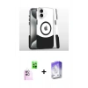 MARSİLYAN™- iPhone 16 Kılıf İz Asil Prime - Siyah Bilvis 5in1 3D Magic Cam Ekran Koruyucu + Raze Metal Kamera Lens - PE