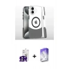 MARSİLYAN™- iPhone 16 Kılıf İz Asil Prime - Siyah Bilvis 5in1 3D Magic Cam Ekran Koruyucu + Siyah Bilvis Titan Kamera Lens