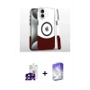 MARSİLYAN™- iPhone 16 Kılıf İz Asil Prime - Siyah Bilvis 5in1 3D Magic Cam Ekran Koruyucu + Siyah Bilvis Titan Kamera Lens
