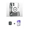 MARSİLYAN™- iPhone 16 Kılıf İz Asil Prime - Siyah Bilvis 5in1 3D Magic Cam Ekran Koruyucu + Yeşil PVD Metal Kamera Lens