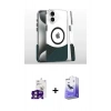 MARSİLYAN™- iPhone 16 Kılıf İz Asil Prime - Siyah Bilvis 5in1 5D Magic Hayalet Cam Ekran Koruyucu + Bilvis Titan Kamera Lens - PE
