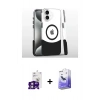 MARSİLYAN™- iPhone 16 Kılıf İz Asil Prime - Siyah Bilvis 5in1 5D Magic Hayalet Cam Ekran Koruyucu + Bilvis Titan Kamera Lens - PE