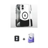 MARSİLYAN™- iPhone 16 Kılıf İz Asil Prime - Siyah Bilvis 5in1 5D Magic Hayalet Cam Ekran Koruyucu + Mavi PVD Metal Kamera Lens