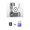 MARSİLYAN™- iPhone 16 Kılıf İz Asil Prime - Siyah Bilvis 5in1 5D Magic Hayalet Cam Ekran Koruyucu + Mavi PVD Metal Kamera Lens