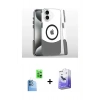 MARSİLYAN™- iPhone 16 Kılıf İz Asil Prime - Siyah Bilvis 5in1 5D Magic Hayalet Cam Ekran Koruyucu + Raze Metal Kamera Lens - LT