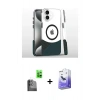 MARSİLYAN™- iPhone 16 Kılıf İz Asil Prime - Siyah Bilvis 5in1 5D Magic Hayalet Cam Ekran Koruyucu + Raze Metal Kamera Lens - SH