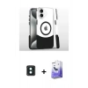 MARSİLYAN™- iPhone 16 Kılıf İz Asil Prime - Siyah Bilvis 5in1 5D Magic Hayalet Cam Ekran Koruyucu + PVD Metal Kamera Lens - YL