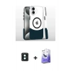 MARSİLYAN™- iPhone 16 Kılıf İz Asil Prime - Siyah Bilvis 5in1 5D Magic Hayalet Cam Ekran Koruyucu + PVD Metal Kamera Lens - YL