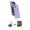 MARSİLYAN™- iPhone 16 Kılıf İz Işık Koleksiyonu - Şeffaf 360 Full Body Arka Koruyucu + Bilvis Titan Kamera Lens - PE