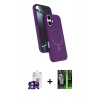MARSİLYAN™- iPhone 16 Kılıf İz Işık Koleksiyonu - Şeffaf 360 Full Body Arka Koruyucu + Bilvis Titan Kamera Lens - PE