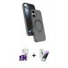 MARSİLYAN™- iPhone 16 Kılıf İz Işık Koleksiyonu - Şeffaf Pasifik Cam Ekran Koruyucu + Bilvis Titan Kamera Lens - GS