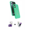 MARSİLYAN™- iPhone 16 Kılıf İz Işık Koleksiyonu - Şeffaf Pasifik Cam Ekran Koruyucu + Bilvis Titan Kamera Lens - GS