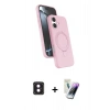 MARSİLYAN™- iPhone 16 Kılıf İz Işık Koleksiyonu - Şeffaf Pasifik Cam Ekran Koruyucu + PVD Metal Kamera Lens - PE