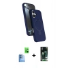 MARSİLYAN™- iPhone 16 Kılıf İz Işık Koleksiyonu - Siyah 360 Mat Full Body Arka Koruyucu + Raze Metal Kamera Lens - LT