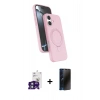 MARSİLYAN™- iPhone 16 Kılıf İz Işık Koleksiyonu - Siyah 3D Antistatik Hayalet Cam Ekran Koruyucu + Bilvis Titan Kamera Lens - YL