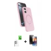 MARSİLYAN™- iPhone 16 Kılıf İz Işık Koleksiyonu - Siyah 3D Antistatik Mat Seramik Nano Ekran Koruyucu + Raze Metal Kamera Lens - BZ