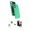MARSİLYAN™- iPhone 16 Kılıf İz Işık Koleksiyonu - Siyah 3D Antistatik Mat Seramik Nano Ekran Koruyucu + Raze Metal Kamera Lens - BZ