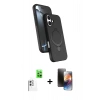 MARSİLYAN™- iPhone 16 Kılıf İz Işık Koleksiyonu - Siyah 3D Antistatik Mat Seramik Nano Ekran Koruyucu + Raze Metal Kamera Lens - BZ