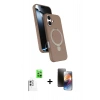 MARSİLYAN™- iPhone 16 Kılıf İz Işık Koleksiyonu - Siyah 3D Antistatik Mat Seramik Nano Ekran Koruyucu + Raze Metal Kamera Lens - BZ
