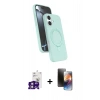 MARSİLYAN™- iPhone 16 Kılıf İz Işık Koleksiyonu - Siyah 3D Antistatik Mat Seramik Nano Ekran Koruyucu + Bilvis Titan Kamera Lens - PE