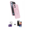 MARSİLYAN™- iPhone 16 Kılıf İz Işık Koleksiyonu - Siyah 3D Antistatik Mat Seramik Nano Ekran Koruyucu + Bilvis Titan Kamera Lens - PE