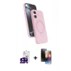 MARSİLYAN™- iPhone 16 Kılıf İz Işık Koleksiyonu - Siyah 3D Antistatik Mat Seramik Nano Ekran Koruyucu + Bilvis Titan Kamera Lens - SH