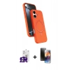 MARSİLYAN™- iPhone 16 Kılıf İz Işık Koleksiyonu - Siyah 3D Antistatik Mat Seramik Nano Ekran Koruyucu + Bilvis Titan Kamera Lens - GS