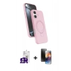 MARSİLYAN™- iPhone 16 Kılıf İz Işık Koleksiyonu - Siyah 3D Antistatik Mat Seramik Nano Ekran Koruyucu + Bilvis Titan Kamera Lens - GS