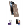 MARSİLYAN™- iPhone 16 Kılıf İz Işık Koleksiyonu - Siyah 3D Antistatik Mat Seramik Nano Ekran Koruyucu + Bilvis Titan Kamera Lens - GS