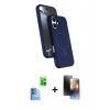 MARSİLYAN™- iPhone 16 Kılıf İz Işık Koleksiyonu - Siyah 3D Antistatik Mat Seramik Nano Ekran Koruyucu + Raze Metal Kamera Lens - LT