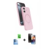 MARSİLYAN™- iPhone 16 Kılıf İz Işık Koleksiyonu - Siyah 3D Antistatik Mat Seramik Nano Ekran Koruyucu + Raze Metal Kamera Lens - LT