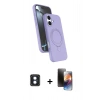 MARSİLYAN™- iPhone 16 Kılıf İz Işık Koleksiyonu - Siyah 3D Antistatik Mat Seramik Nano Ekran Koruyucu + PVD Metal Kamera Lens - MI