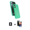 MARSİLYAN™- iPhone 16 Kılıf İz Işık Koleksiyonu - Siyah 3D Antistatik Mat Seramik Nano Ekran Koruyucu + PVD Metal Kamera Lens - MI