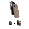 MARSİLYAN™- iPhone 16 Kılıf İz Işık Koleksiyonu - Siyah 3D Antistatik Mat Seramik Nano Ekran Koruyucu + PVD Metal Kamera Lens - MI