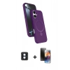 MARSİLYAN™- iPhone 16 Kılıf İz Işık Koleksiyonu - Siyah 3D Antistatik Mat Seramik Nano Ekran Koruyucu + PVD Metal Kamera Lens - MI