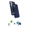 MARSİLYAN™- iPhone 16 Kılıf İz Işık Koleksiyonu - Siyah 3D Antistatik Seramik Nano Ekran Koruyucu + Raze Metal Kamera Lens - BZ