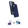 MARSİLYAN™- iPhone 16 Kılıf İz Işık Koleksiyonu - Siyah 3D Antistatik Seramik Nano Ekran Koruyucu + Bilvis Titan Kamera Lens - GS
