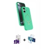 MARSİLYAN™- iPhone 16 Kılıf İz Işık Koleksiyonu - Siyah 3D Antistatik Seramik Nano Ekran Koruyucu + Bilvis Titan Kamera Lens - GS