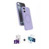 MARSİLYAN™- iPhone 16 Kılıf İz Işık Koleksiyonu - Siyah 3D Antistatik Seramik Nano Ekran Koruyucu + Bilvis Titan Kamera Lens - GS